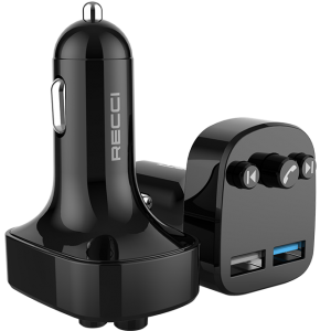 RECCI CAR CHARGER  WITH MP3- BLACK  (RCC-N02)